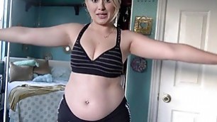 Chubby girl works out
