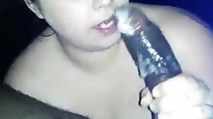 Cute white girl sucks and tries to deepthroat that Big Ass Dick. Sloppy blowjob