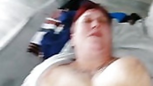 Hot horny fat mom with big natural tits sucks and fucks the