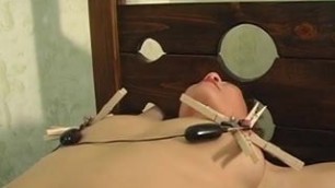 Dominatrix ties up her girlfriend and pours hot wax on her