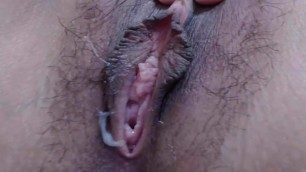 Close Up Hairy Pussy CreamPie