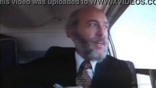 This old man gets a blowjob in an airplane