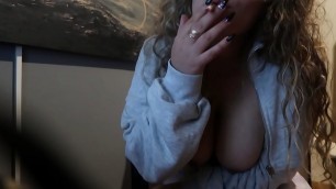 DIRTY TALK while SMOKING a CIGARETTE with TIGHT LEGGINS for you&excl;